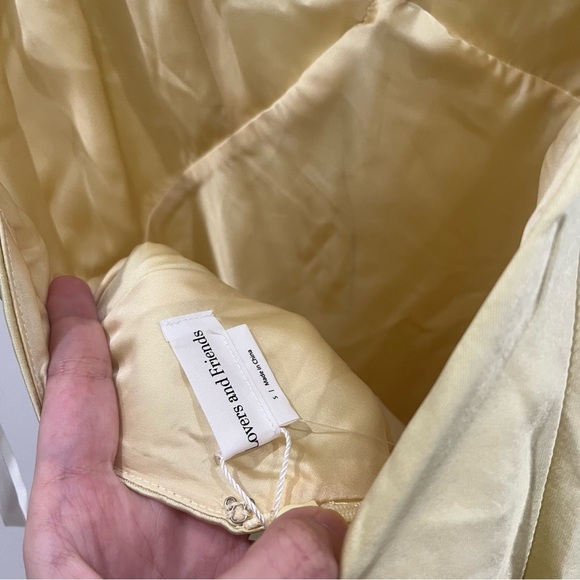 NWT Lovers and Friends Maxi Dress Alani Butter Yellow Gown Wedding Guest size S - Picture 9 of 10